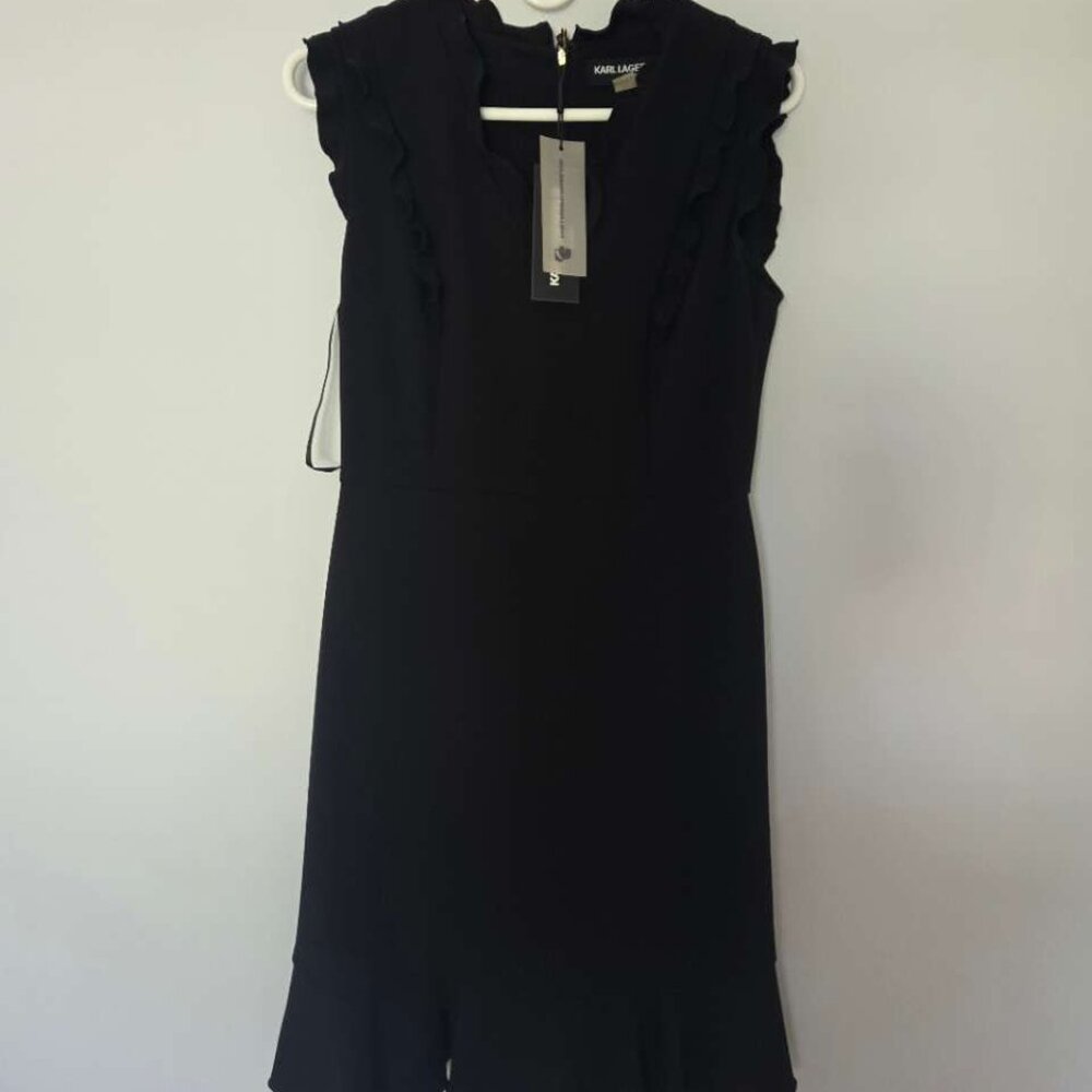 New with Tags Karl Lagerfeld Women Black Dress Size 4 Knee length